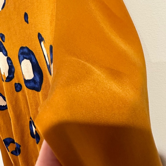 3.1 Philip Lim for Target Orange Leopard Print Long Sleeve Blouse Size LG - Picture 7 of 9